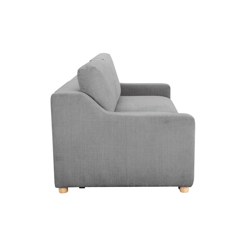 Pemberly Row Modern Convertible Sofa in Gray Fabric Upholstery