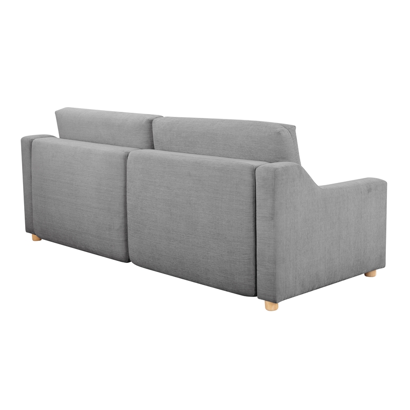 Pemberly Row Modern Convertible Sofa in Gray Fabric Upholstery