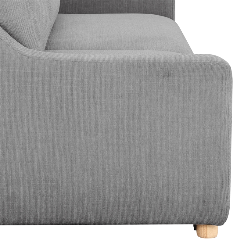 Pemberly Row Modern Convertible Sofa in Gray Fabric Upholstery