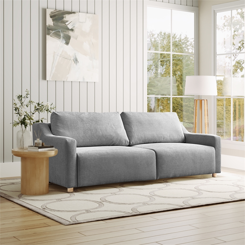 Pemberly Row Modern Convertible Sofa in Gray Fabric Upholstery