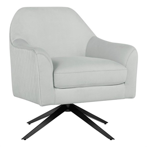 Pemberly Row Modern Swivel Chair in Light Gray Fabric Upholstery