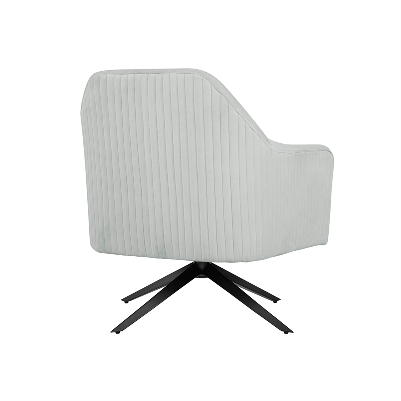 Pemberly Row Modern Swivel Chair in Light Gray Fabric Upholstery