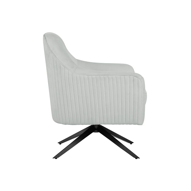 Pemberly Row Modern Swivel Chair in Light Gray Fabric Upholstery