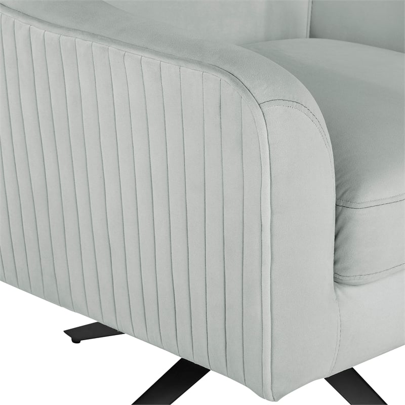 Pemberly Row Modern Swivel Chair in Light Gray Fabric Upholstery