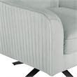 Pemberly Row Modern Swivel Chair in Light Gray Fabric Upholstery