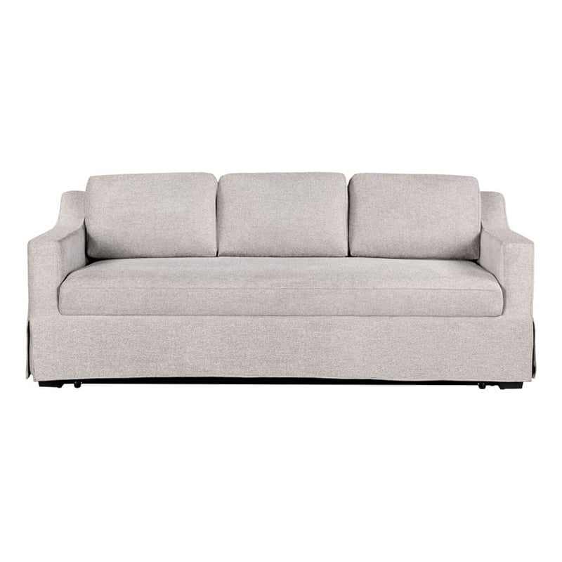 Pemberly Row Convertible Sofa in Linen Beige Fabric Upholstery