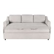 Pemberly Row Convertible Sofa in Linen Beige Fabric Upholstery