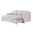 Pemberly Row Convertible Sofa in Linen Beige Fabric Upholstery