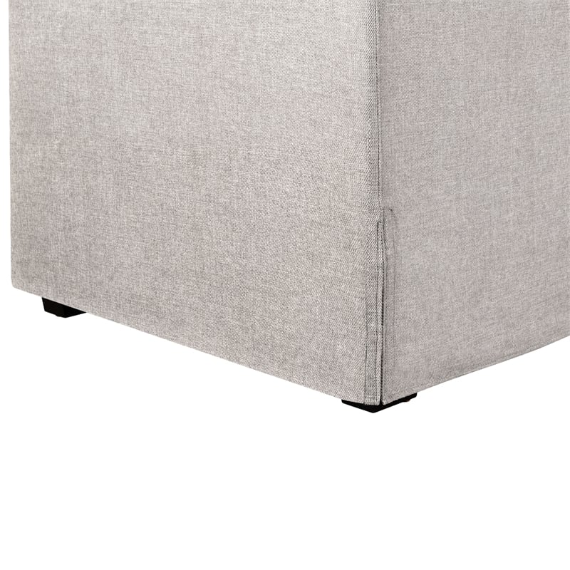 Pemberly Row Convertible Sofa in Linen Beige Fabric Upholstery