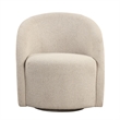 Pemberly Row Swivel Accent Chair in Khaki Beige Fabric Upholstery