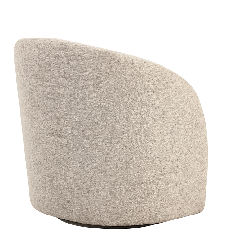 Pemberly Row Swivel Accent Chair in Khaki Beige Fabric Upholstery