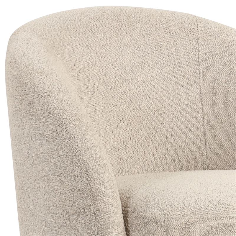 Pemberly Row Swivel Accent Chair in Khaki Beige Fabric Upholstery