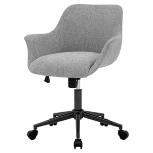 Pemberly Row Contemporary 23&quot Fabric Office Chair in Strata Gray