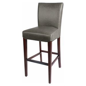 Pemberly Row Contemporary 30.5&quot Bonded Leather Bar Stool in Green
