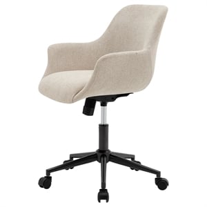 Pemberly Row Contemporary 23&quot Fabric Office Chair in Strata Cream