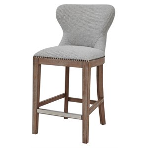 Pemberly Row Modern 26&quot Fabric Counter Stool in Cardiff Gray