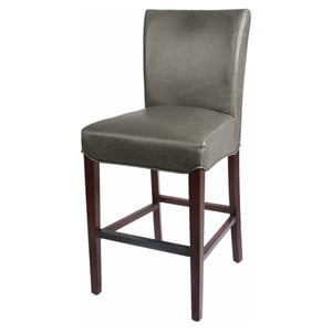 Pemberly Row Modern 26.5&quot Bonded Leather Counter Stool in Gray