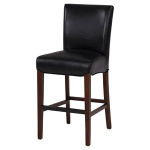 Pemberly Row Modern 26.5&quot Bonded Leather Counter Stool in Black