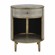 Pemberly Row Wood/Steel Side/End Table in Chronicle Gray/Antique Gold