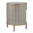 Pemberly Row Wood/Steel Side/End Table in Chronicle Gray/Antique Gold