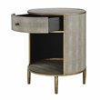 Pemberly Row Wood/Steel Side/End Table in Chronicle Gray/Antique Gold