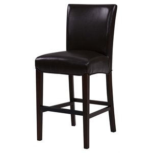 Pemberly Row 26.5&quot Bonded Leather Counter Stool in Coffee Bean