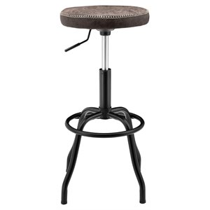 Pemberly Row 30&quot Metal Backless Swivel Bar Stool in Coffee/Brown
