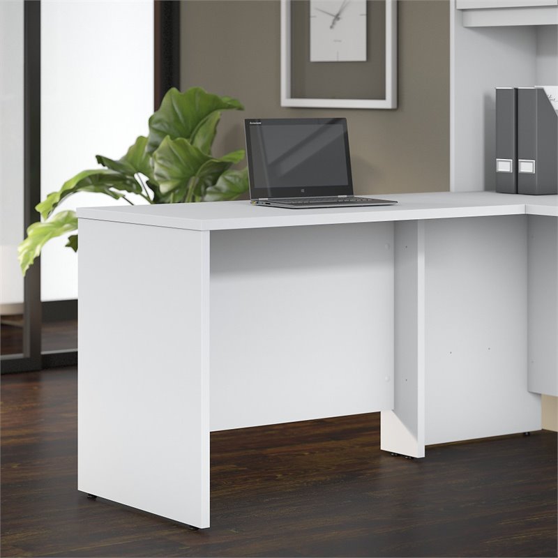 Pemberly Row Modern 42W Desk Return in White - Engineered Wood