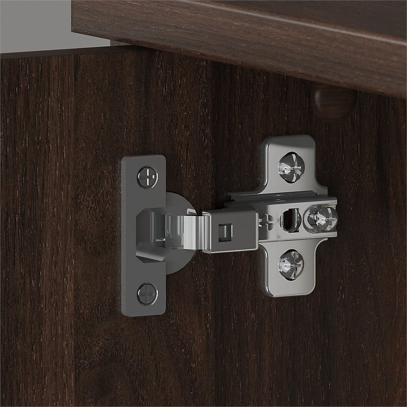 Pemberly Row 72W Desk Hutch in Black Walnut - Engineered Wood