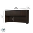 Pemberly Row 72W Desk Hutch in Black Walnut - Engineered Wood