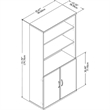 Pemberly Row 5 Shelf Bookcase with Doors in White - Engineered Wood
