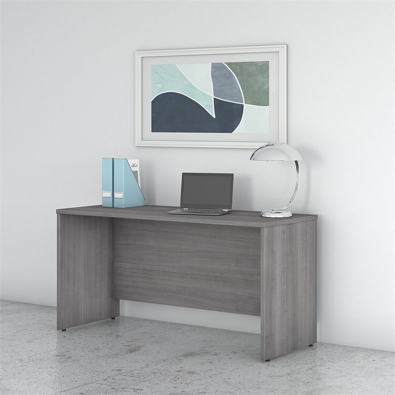 Pemberly Row 60W x 24D Credenza Desk in Platinum Gray - Engineered Wood