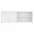 Pemberly Row Low Storage Cabinet with Doors in White - Engineered Wood