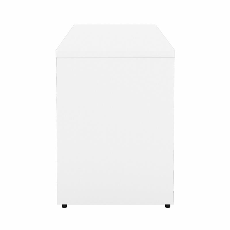 Pemberly Row Low Storage Cabinet with Doors in White - Engineered Wood