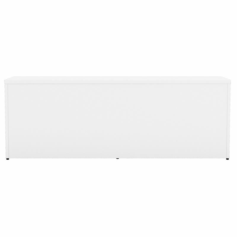 Pemberly Row Low Storage Cabinet with Doors in White - Engineered Wood