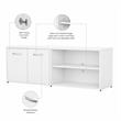 Pemberly Row Low Storage Cabinet with Doors in White - Engineered Wood