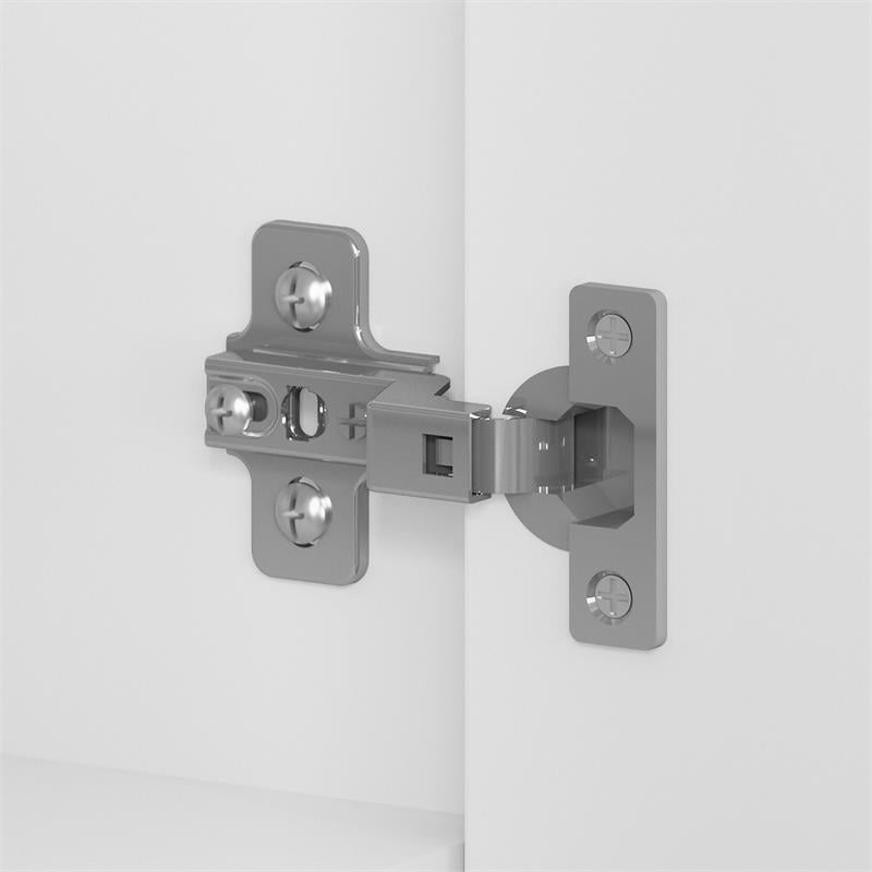 Pemberly Row Low Storage Cabinet with Doors in White - Engineered Wood