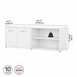Pemberly Row Low Storage Cabinet with Doors in White - Engineered Wood