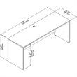 Pemberly Row 72W x 24D Credenza Desk in Platinum Gray - Engineered Wood