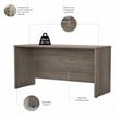 Pemberly Row 60W x 24D Credenza Desk in Modern Hickory - Engineered Wood