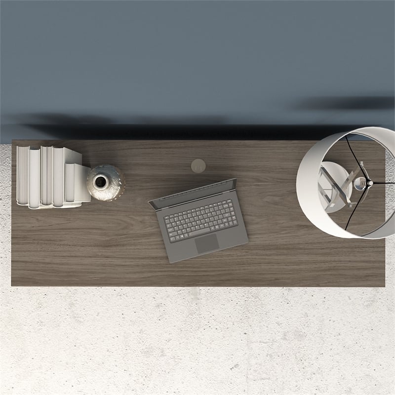 Pemberly Row 60W x 24D Credenza Desk in Modern Hickory - Engineered Wood