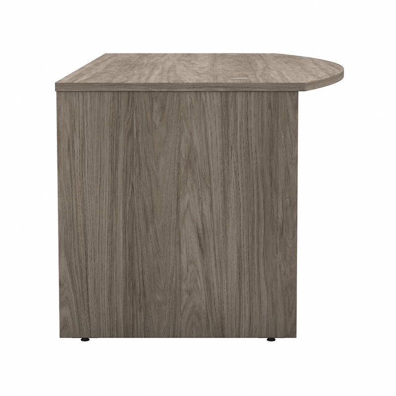 Pemberly Row 72W x 36D Bow Front Desk in Modern Hickory - Engineered Wood