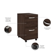 Pemberly Row Engineered Wood 72W x 36D Bow Front Desk w/ Drawers in Black Walnut