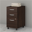 Pemberly Row 3 Drawer Mobile File Cabinet in Black Walnut - Engineered Wood