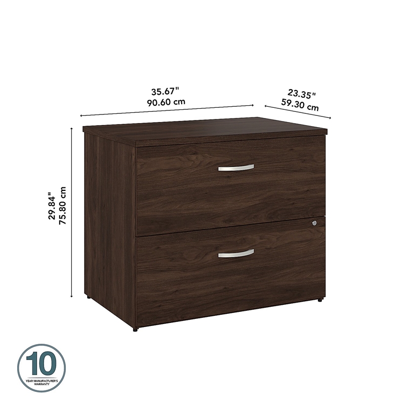 Pemberly Row 2 Drawer Lateral File Cabinet in Black Walnut - Engineered Wood