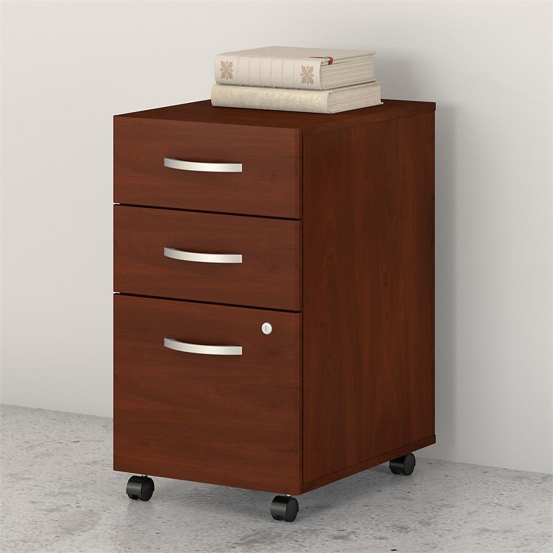 Pemberly Row 3 Drawer Mobile File Cabinet in Hansen Cherry - Engineered Wood