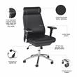 Pemberly Row High Back Contemporary Faux Leather Executive Office Chair in Black