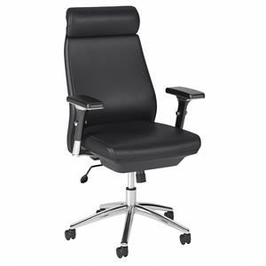 Pemberly Row High Back Contemporary Faux Leather Executive Office Chair in Black