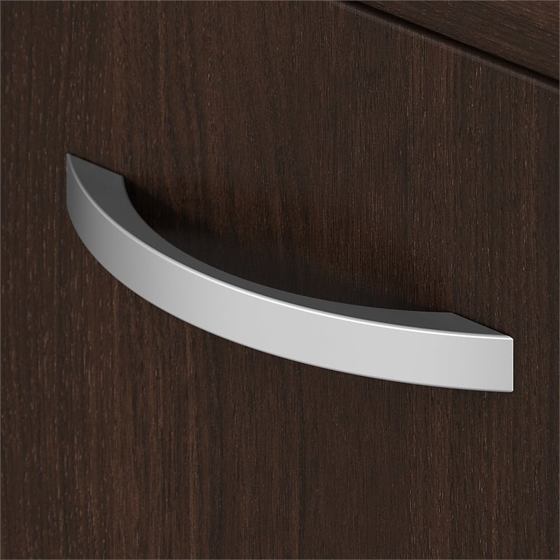 Pemberly Row Low Storage Cabinet with Doors in Black Walnut - Engineered Wood