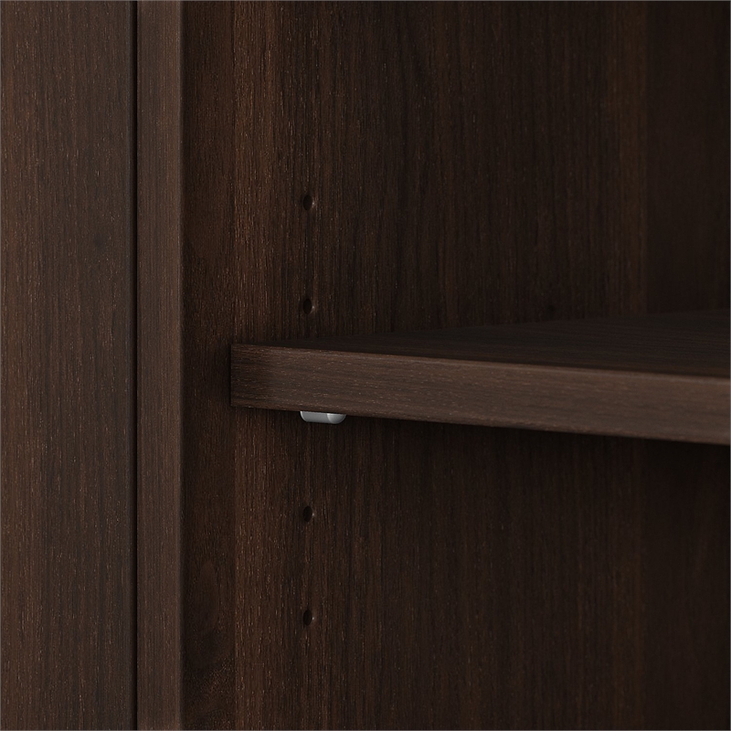 Pemberly Row Low Storage Cabinet with Doors in Black Walnut - Engineered Wood